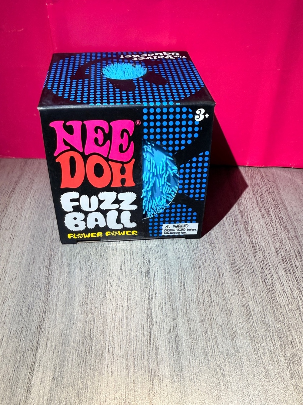 Authentic Needoh Fuzzball Flower Power-Blue